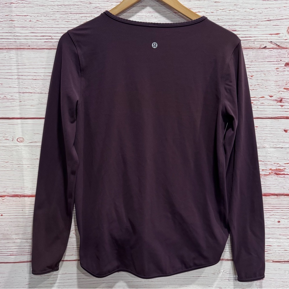 Lululemon Full Freedom Long Sleeve in Black Cherry Sz 10 - Picture 8 of 10
